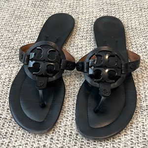 Authentic Tory Burch Miller Sandal Navy Blue Size 9